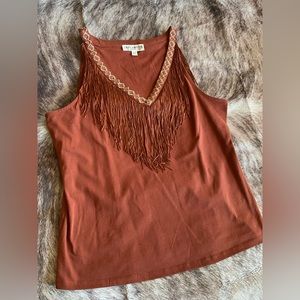 IDYLLWIND WOMEN'S SONGSTRESS EMBROIDERED FRINGE TANK TOP- Women’s XL